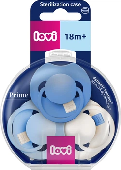 Пустушка силіконова динамічна Lovi Prime 18+ місяців 3 шт Ultramarine Blue (34/450)