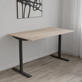 Стол письменный Space Ferrum-decor 750x1400x600 Черный металл ДСП Дуб Сонома 16 мм (SPACE127)