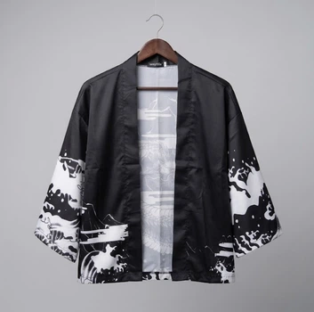Накидка-кімоно стиль хаорі Honey Fashion Accessories Onesize чорний (50к023)