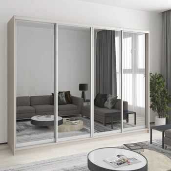 Шкаф-купе четырехдверный MebelStar Комбо AL 4 Зеркала 270x45x210 см Кашемир (MBS-12564)