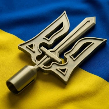 Наконечник Трезубец на флаг с мечом, верхушка для флага Бронзовый