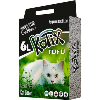 Наповнювач для котячого туалету Тофу з активованим вугіллям KOTIX TOFU Carbon 6 л