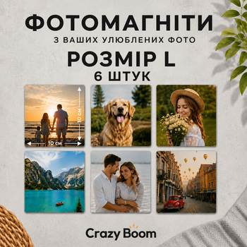 Набор фотомагнитов на холодильник, 6 шт. Размер L