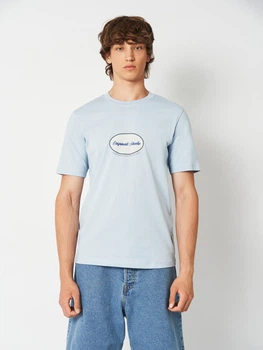 Футболка бавовняна довга чоловіча Jack & Jones 12295143 S Cashmere Blue (5715873932024)
