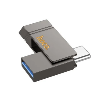 Флеш-накопичувач USB-A/C HOCO UD14 Clever USB3.2 Type-C mini flash drive 256GB metal gray