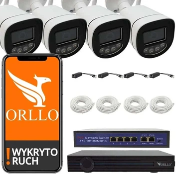 Комплект зовнішнього відеоспостереження PoE ORLLO Z1 4K 8 Мп (4 камери) + NVR реєстратор + PoE комутатор (Z1-4K 4XSET)