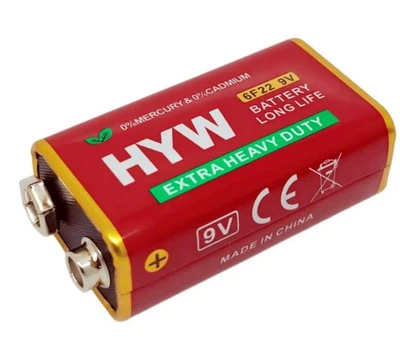 Батарейка HYW Крона 6LF229V 9В 9V Батарея Extra heavy duty Красная