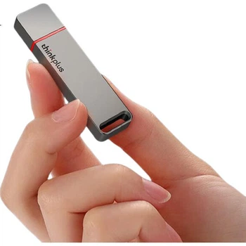 Портативный SSD-накопитель Thinkplus Lenovo, 256 ГБ, скорость передачи данных 1000 МБ/с, USB 3.2, большой объем, подходит для использования с телефонами, компьютерами и офисными приложениями, TU100Pro, серый.