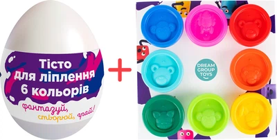 Набор для лепки в яйце Clay Anyway Тесто для лепки 6 цветов + Набор для детского творчества Clay Anyway Тесто для лепки 8 цветов (4820266221621+4820266220174)