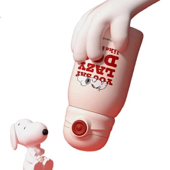 Детская термокружка SNOOPY с трубочкой, для учеников начальной школы, бутылка для питья, нержавеющая сталь 316, ударопрочная, с двойной крышкой.