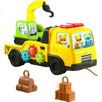 Дитяча іграшкова машинка VTech, 2-дюймовий двомовний кран-навантажувач, раннє навчання та освіта, подарунок на день народження для хлопчиків та дівчаток
