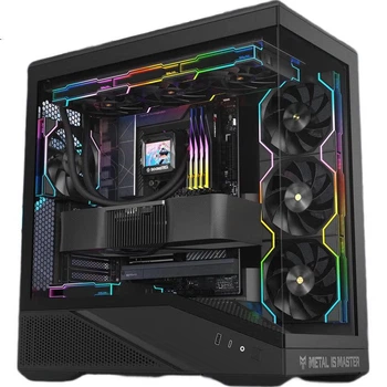 Ігровий корпус для комп'ютера Yingchi Metal Master Dark Knight (ATX, підтримує водяне охолодження 360 мм, швидке розбирання, вид верхнього та нижнього відсіків, TYPE-C, коробка для деталей, органайзер для кабелів)