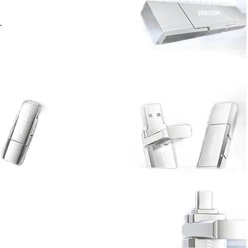 HIKVISION 128GB Твердотельный USB-накопитель с двойным интерфейсом Type-C/USB3.2, скорость 520 МБ/с, большая емкость, подходит для Huawei, Apple iPhone, PC S500