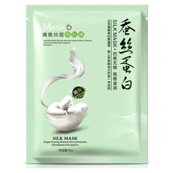 Тканинна маска для обличчя протизапальна з екстрактом шовку протеїну OneSpring Green Silk Mask, 30 мл