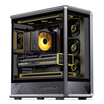 Корпус JONSBO D401 Haisi ATX (екзоскелетна рамна конструкція, підтримка водяного охолодження 360 мм, 10 позицій для вентиляторів, підтримка материнських плат ATX із заднім монтажем, структура верхнього та нижнього відсіків)