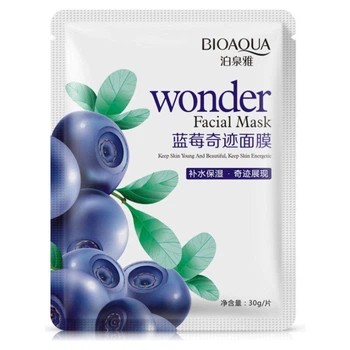 Тканевая маска для лица с экстрактом мякоти черники Bioaqua Wonder Facial Mask, 30 мл