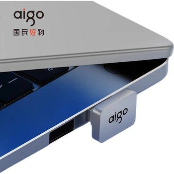 Автомобильная флешка Aigo 32 ГБ USB 2.0 C1A Mini Version, серебристая, металлическая, USB-A, для ноутбука и офиса.