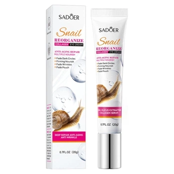 Крем для кожи вокруг глаз с коллагеном и экстрактом слизи улитки Sadoer Reorganize Collagen Eye Cream, 20 мл
