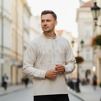 Вишиванка чоловіча на розріз Колос XL Льон