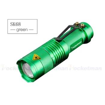 Ручной вело мини Led Фонарик POCKETMAN Зелёный Телескопический Q5 три режима свечения