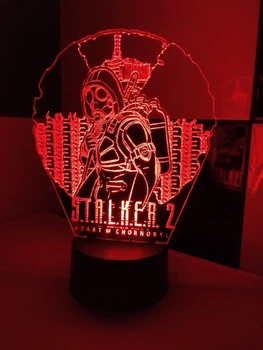 3d светильник STALKER 2 Сталкер 2, 3д-ночник, несколько подсветок (батарейка + 220В), подарок для геймера