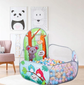 Бассейн детский для шаров Манеж игровой с баскетбольным кольцом 120х75