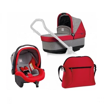 Набор Peg-Perego Pop-Up люлька Navetta Pop-Up, автокресло Primo Viaggio SL, сумка Borsa красный с серым (IPMS010062MF53DX79)
