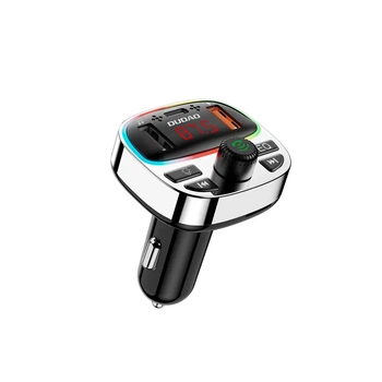 Трансмітер Dudao R2PRO+ з портами заряджання PD25W Bluetooth 5.3 RGB Black Silver (6976625332458)