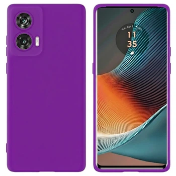 Чехол Fiji Full Soft Premium для Motorola Edge 50 Fusion противоударный бампер с микрофиброй Dark Purple