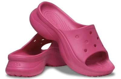 Жіночі шльопанці Платформа Crocs Bae Slide Platform Dragon Fruit (39-40, рожевий)
