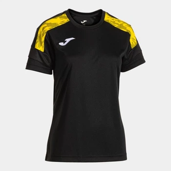 Спортивна футболка для фітнесу жіноча Joma Championship VIII 902514.109 M Black-Yellow (8447150633573)