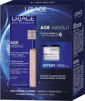 Набір для догляду за обличчям Uriage Age Absolu Крем 15 мл + Сироватка 30 мл (3661434010453)