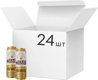 Упаковка пива Meister Premium светлое фильтрованное 5.0% 0.5 л х 24 шт (4770301236809R/4770301230159)