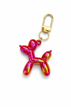 Брелок для ключей, сумки и рюкзака "Balloon Dog", перламутровый красный
