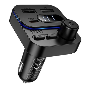 FM-трансмітер BC61 USB-C PD30W+USB (колір чорний)