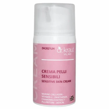 Крем для лица. Для чувствительной и сухой кожи. Увлажнение кожи лица. С морским коллагеном и пантенолом Dr.Kraut 50 мл