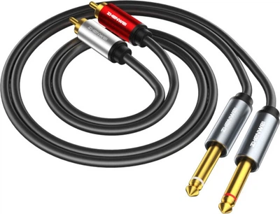 Аудиокабель ZHENWEI 2 x 6.35 мм – 2 x RCA 5 м Black