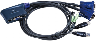 KVM-переключатель ATEN CS62US 2-порта VGA+USB+Аудио Black