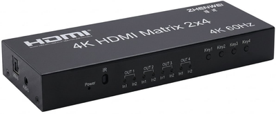 Матричный HDMI-коммутатор ZHENWEI 2.0 2 входа 4 выхода 4K 60Hz