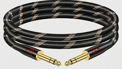 Аудиокабель SKW BG-08 Jack 6.3mm TRS - Jack 6.3mm TRS 1м Black