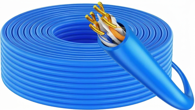 Мережевий кабель WANJEED CAT6A UTP 50 м Blue