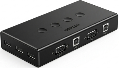 KVM-переключатель UGREEN CM154 4-портовый VGA USB 2.0 1080p Black