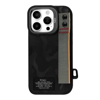 Противоударный чехол Kajsa Outdoor Collection Camo Satin Straps back case for iPhone 16 Pro Black