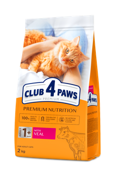 Сухой корм Club 4 Paws Adult Cats With Veal для взрослых кошек с телятиной 2 кг (B4640801)