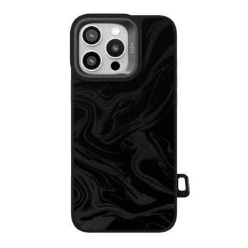 Противоударный чехол Kajsa Glamorous Collection Fluid Art Pattern для iPhone 16 Pro Max Black