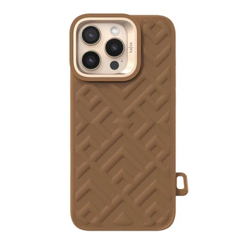 Противоударный чехол Kajsa Briquette Collection Rhombus для iPhone 16 Pro Max Brown