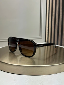 Сонцезахисні окуляри Tom Ford FT1022 Rosco гавана авіатор черепахові, коричнева градієнт-лінза, подвійний міст