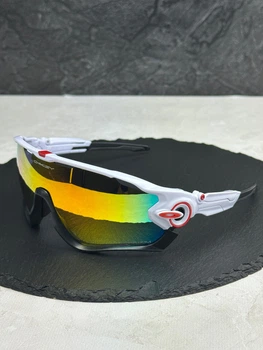 Сонцезахисні окуляри Oakley Jawbreaker OO9290 білі з лінзою Prizm Fire, дзеркальні, спортивний щиток, чоловічі,