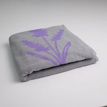 Полотенце махровое для душа двустороннее Лаванда GM Textile 70х140см 400г/м2 (Лавандовый Серый)