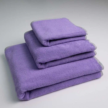 Набор махровых полотенец двусторонних Лаванда 3шт GM Textile 40х70см, 50х90см, 70х140см 400г/м2 (Лавандовый Серый)